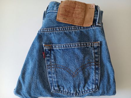 LEVI'S 501 Jeans bleu taille W29 (raccourci) Made in U.S.A.