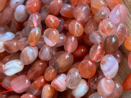 Strang echte red striped agate Nuggets 6-8 mm