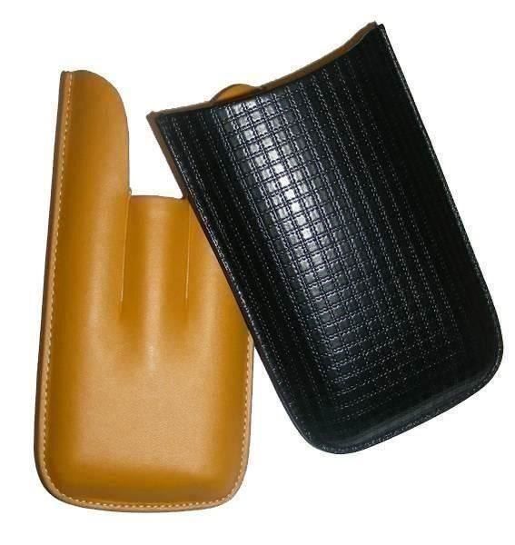 Sonstige Tabakwaren: Zigarren-Etui - Rindsleder, gelb-schwarz – Neu und originalverpackt aus Schmerikon von Fuse4 1