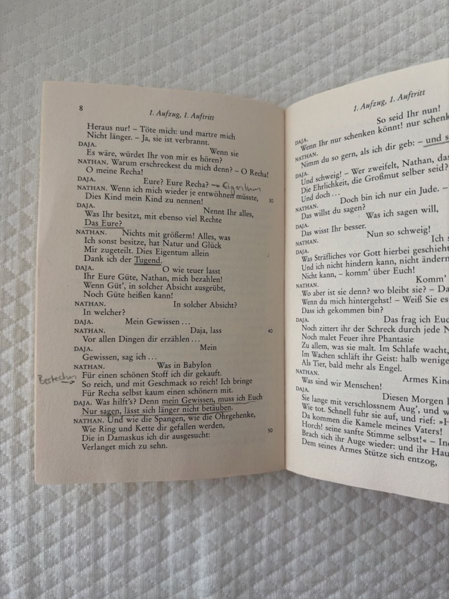 Libri: G.E Lessing, Nathan der Weise Reclam Buch – Usato da Buchs AG venduto da cla_k2f8 2