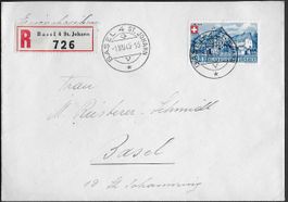 1945 R/Brief BASE Bundesfeier B29 Einzelfrankatur Top ab 1.-