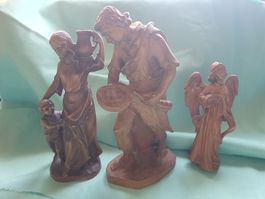 3 handgeschnitzte Krippenfiguren