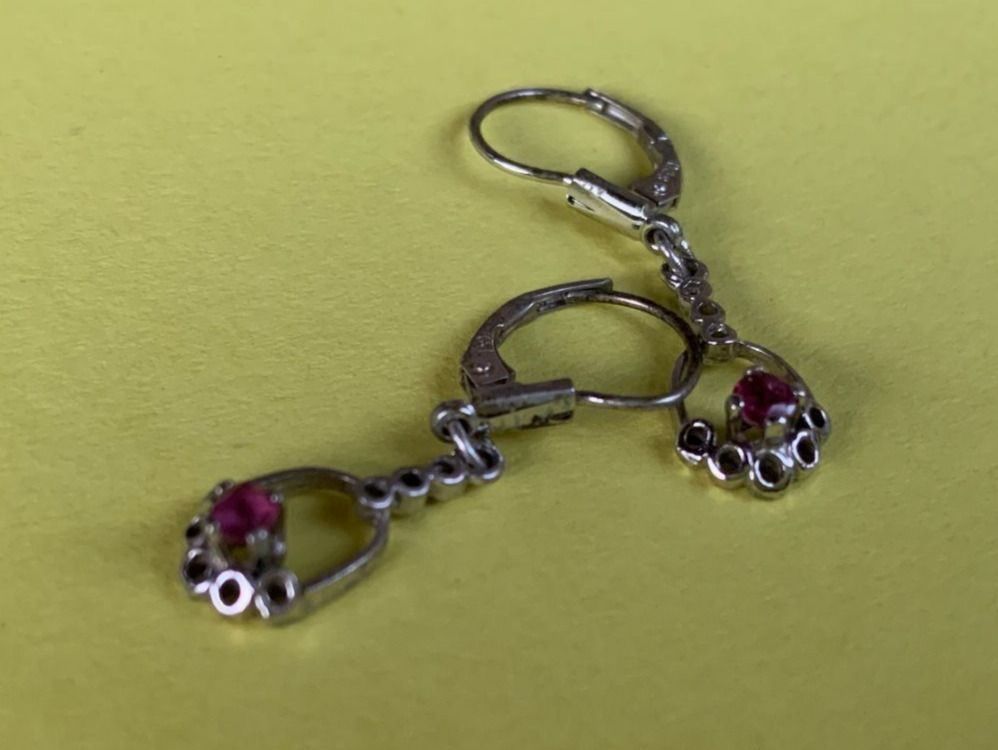 Orecchini pendenti & Orecchini a lobo: Ohrringe in silber mit rotem stein 800 – Usato da Dittingen venduto da Bellevista 6