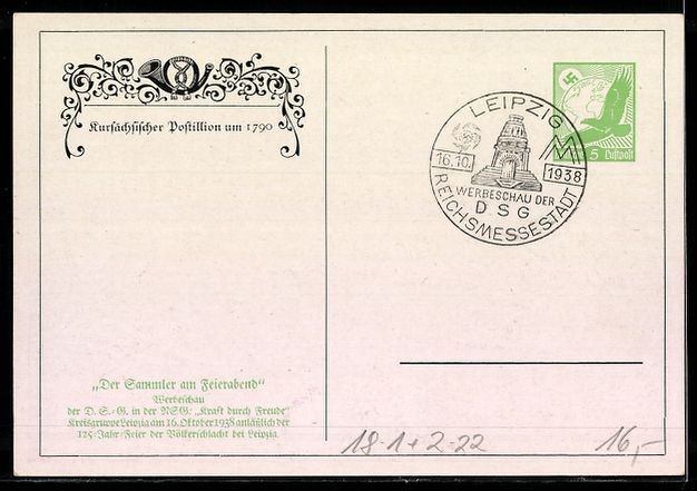 Cancelleria postale: Leipzig, Werbeschau der Kraft durch Freu – Usato da Berlin venduto da bartko-reher 1