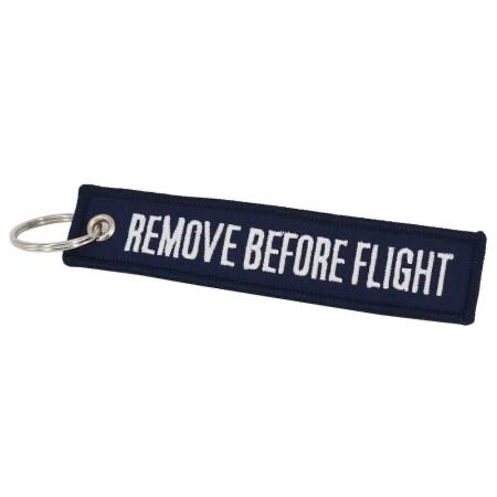 Portachiavi: Schlüsselanhänger REMOVE BEFORE FLIGHT dunkelblau – Nuovo e nell'imballaggio originale da Bern venduto da aeroshop.ch
