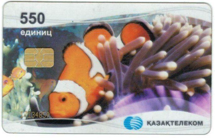 Telefon- & Taxkarten: Transparente Telefonkarte Kasachstan Clownfisch – Gebraucht aus Zürich von Tolima194