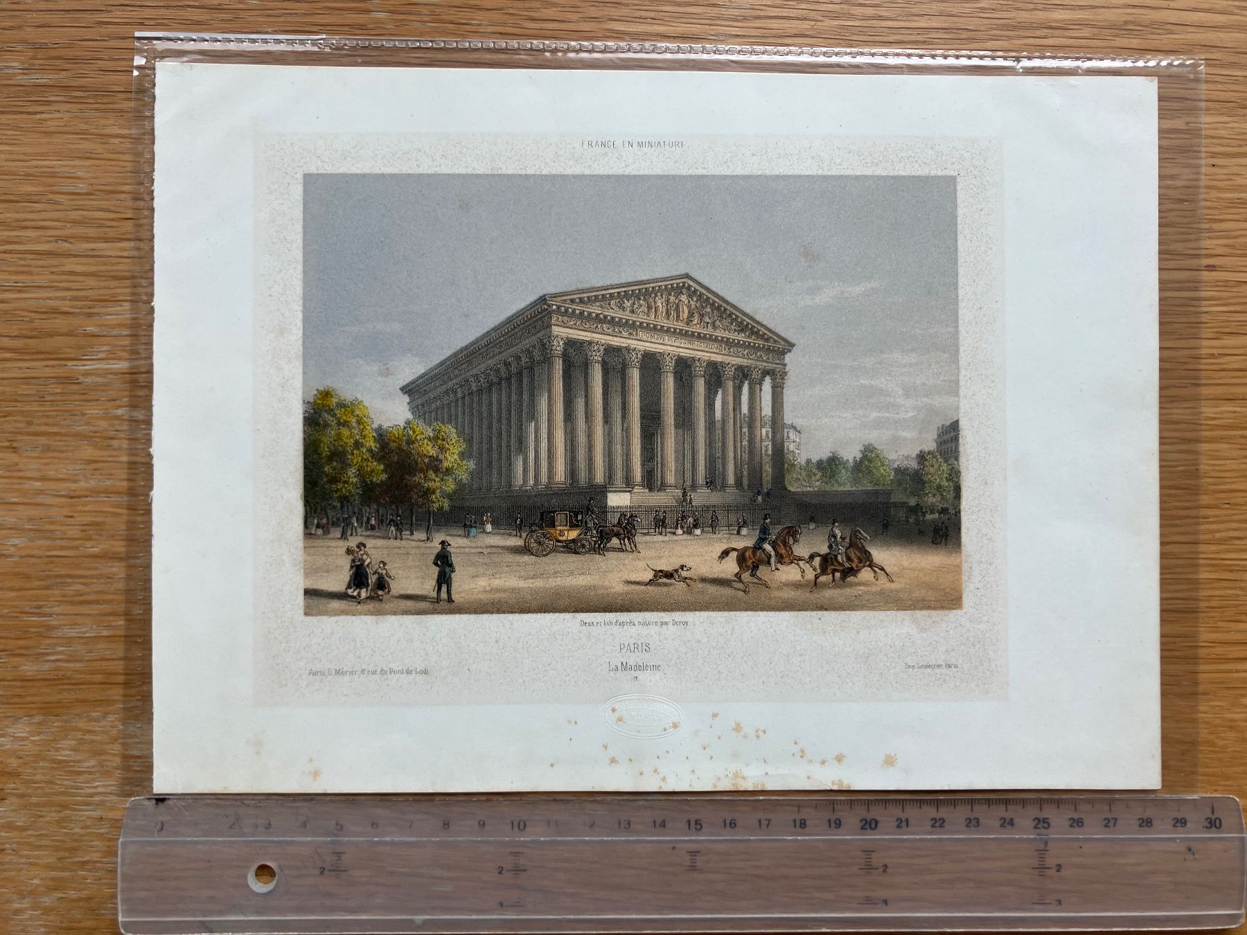 Incisioni: Antiker Farbstich Paris La Madeleine – Usato da Schlieren venduto da mvm01 3