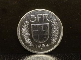 5 Franken Silber 1954 Fünfliber Münze