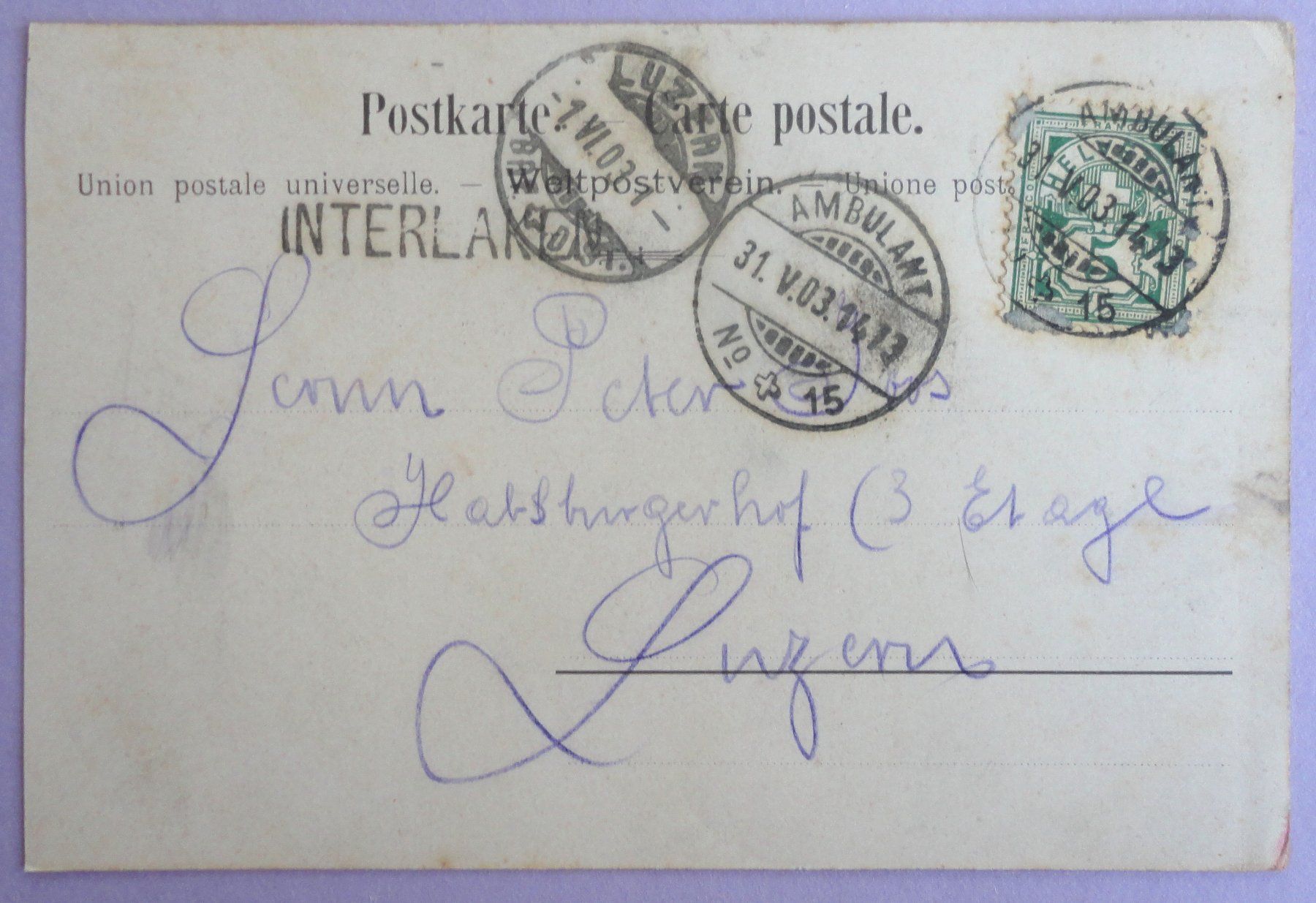 Cartes postales: Jungfrau mit Lütschine – Défectueux à Fétigny par Billy2miny 1