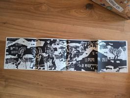 Forum alpinum Bild Holzschnitt Druck ? Gentinetta Sign. 1965