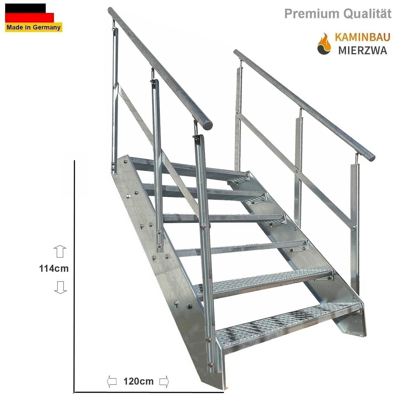 Altro: Stahltreppe 6 Stufen+Geländer 100x114cm – Nuovo e nell'imballaggio originale da Bottighofen venduto da zaap 1