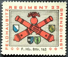 Soldatenmarke 2.WK, F Haubitzen Bttr 163, gelb, Wi Art 337a