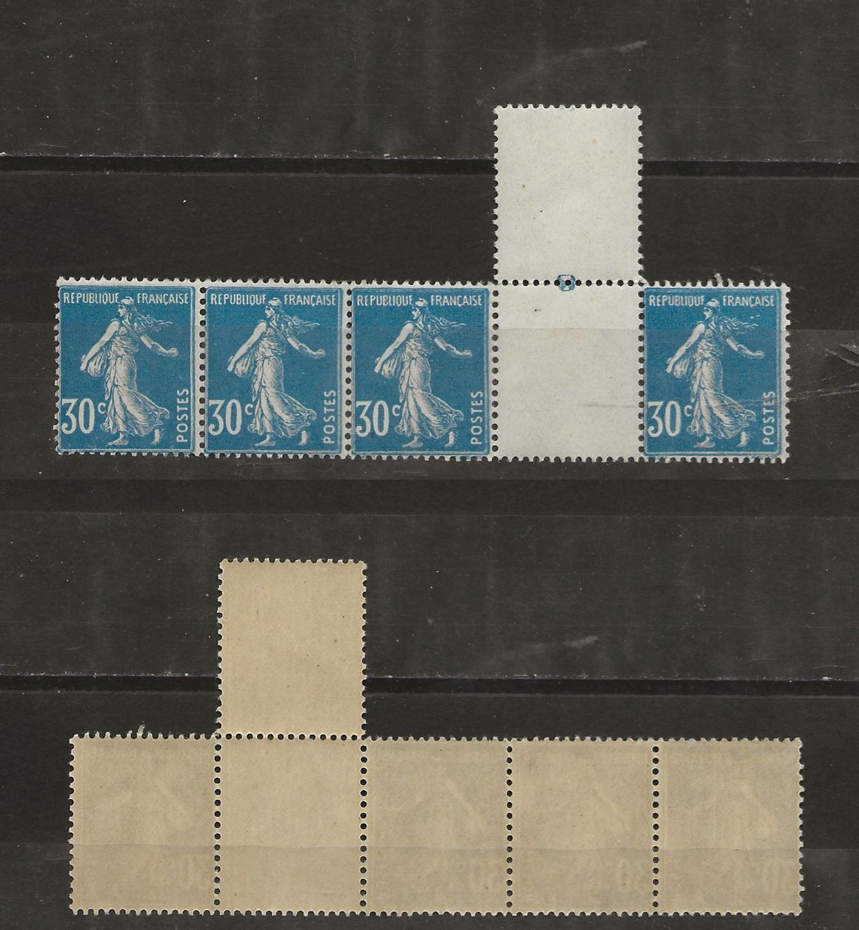 Tous les timbres: France semeuse 30c bleu 1925 ** – Neuf (Voir description) à Sion par PierreP01