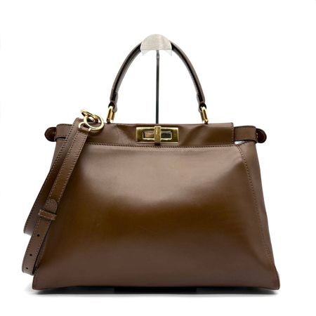 Fendi Peekaboo 2WAY, sac à main / bandoulière en cuir marron