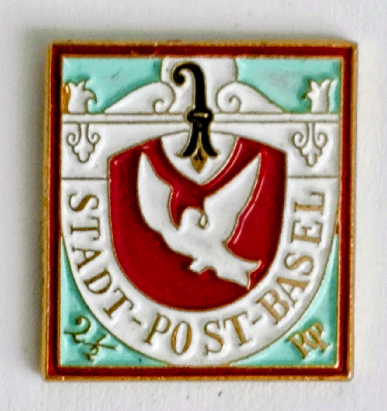 Placchette & Badge: Pin Basler Taube  Briefmarke – Usato da Pfäffikon ZH venduto da Colacity