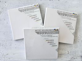 3x Keilrahmen 20x20cm, Baumwollgewebe, Joy Company,  neu/OVP