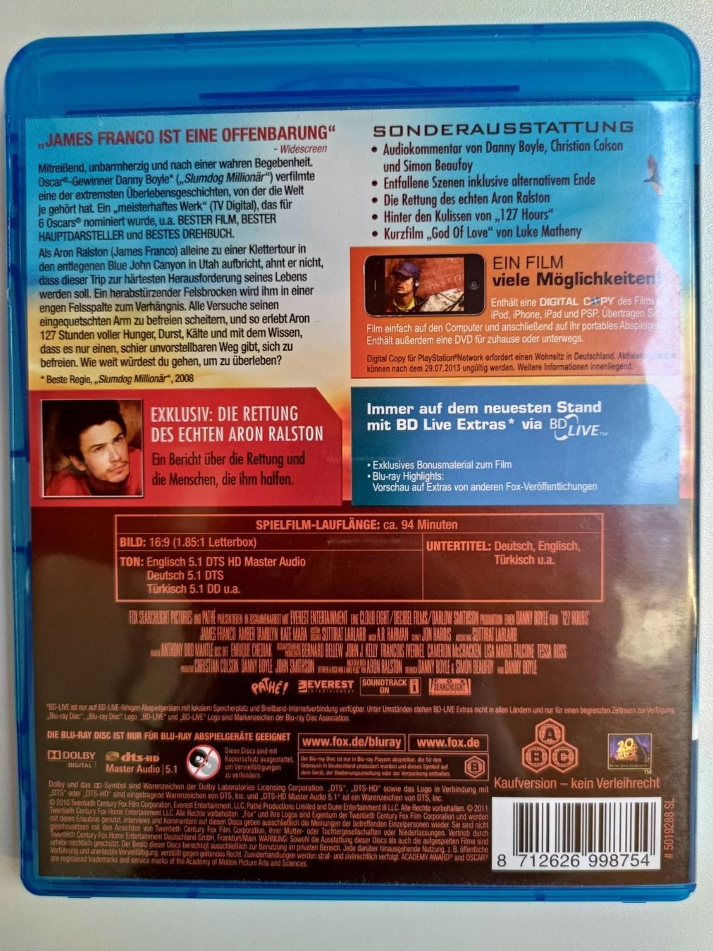 Tutti i DVDs: 127 Hours – Usato da Liestal venduto da Kratzilla 3