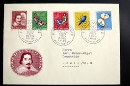 1956 FDC PJ Bildnis von Carlo Maderno und Insekten