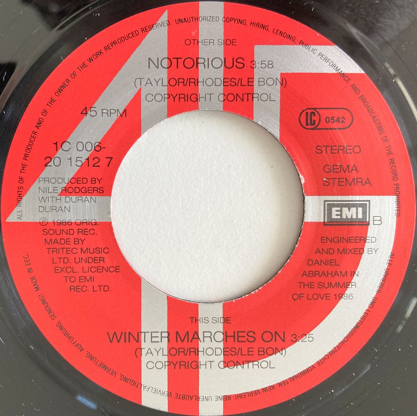 Dischi in vinile: DURAN DURAN - NOTORIOUS – Usato da Bottens venduto da hotter-than-hell 2