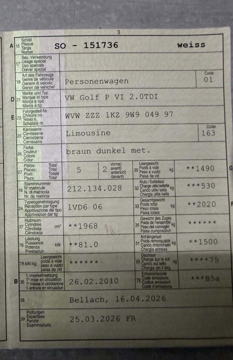 VW Autos: VW Golf Plus 2.0 TDI – Gebraucht aus Belp von Belper.1987 7