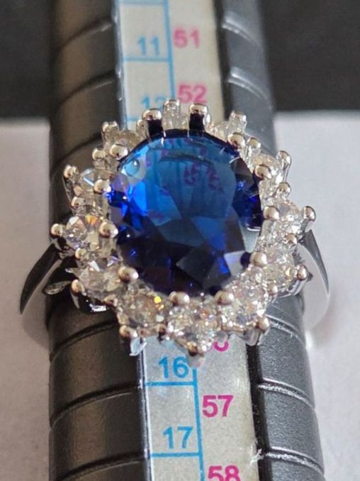 Ringe: Bague Argent 925 avec Saphir synth.bleu, taille ajustable 55 – Neu und originalverpackt aus Neuchâtel von golden02 4