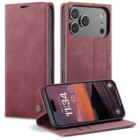 iPhone 17 Pro  - étui à rabat portefeuille antichoc rouge