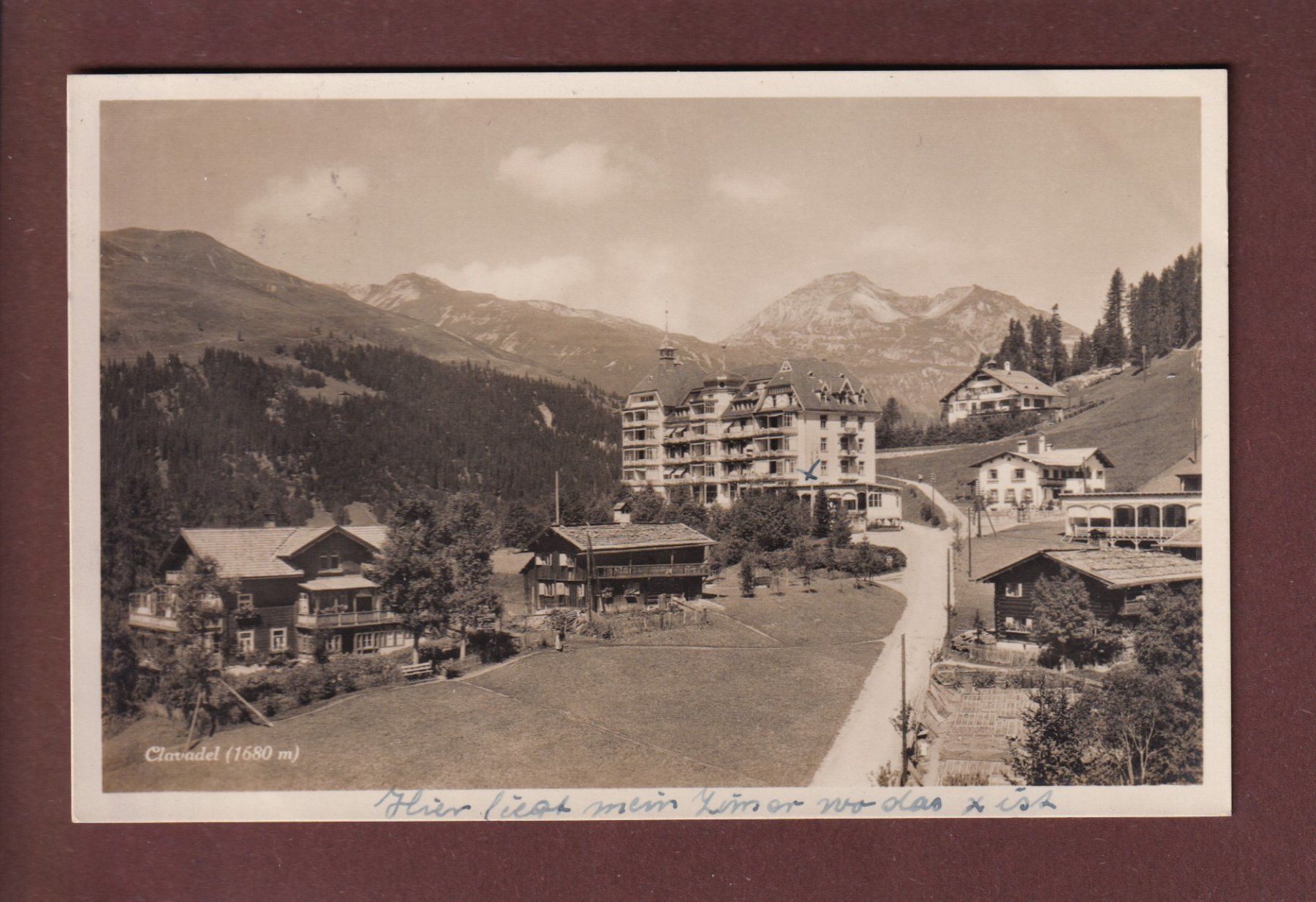 Ansichtskarten: DAVOS-CLAVADEL - 1928 – Gebraucht aus Pully von nicecards