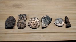 Basler Fasnachtsplaketten Kupfer 1938, 58,70, 88,..