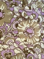 Stoff Blumenmuster Lila/Braun, 60s Vibe 100-150 (T:2)