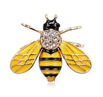 Brosche Biene, goldig, mit Strass, 🐝