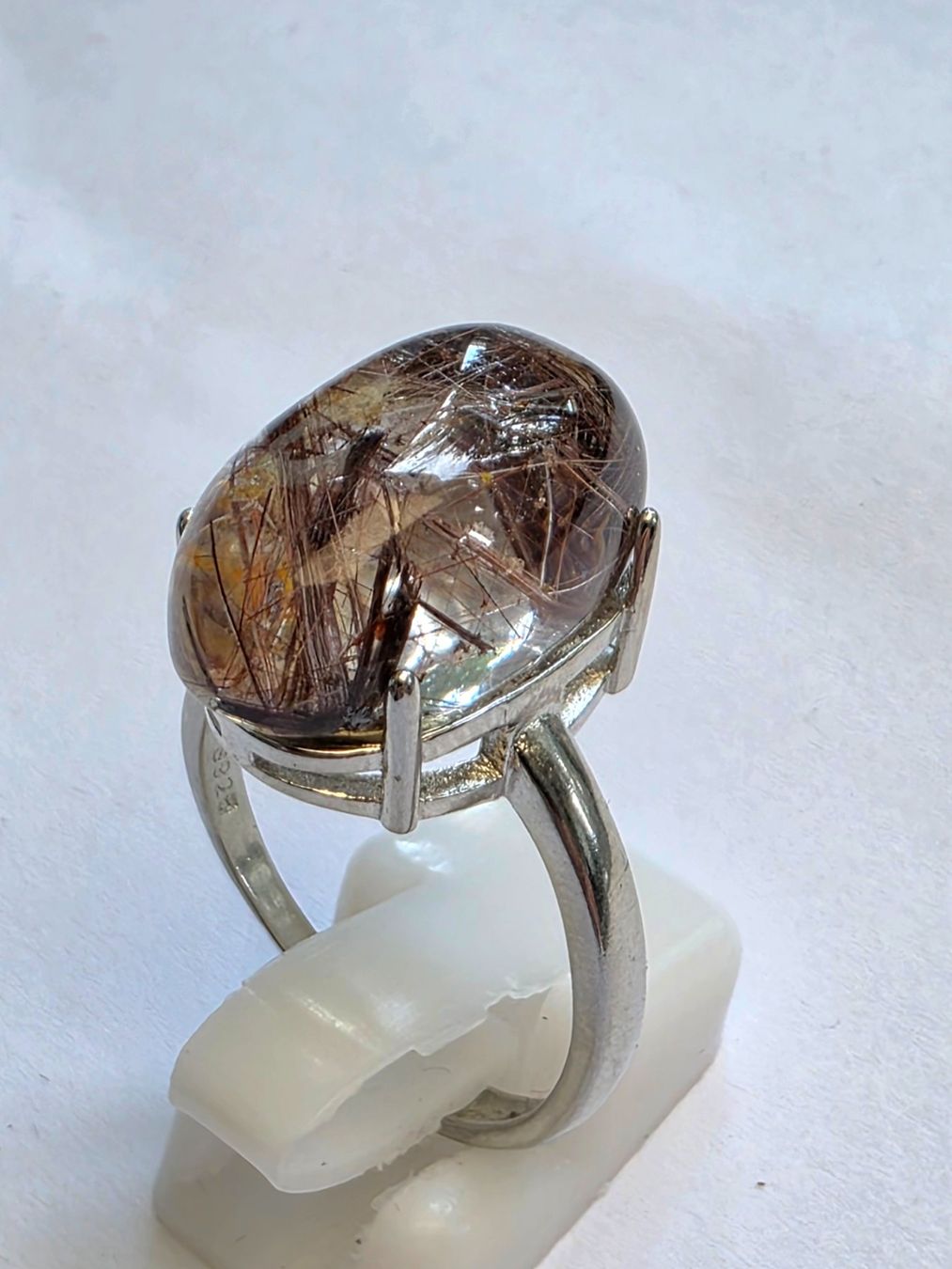 Anelli: Ring mit Rutilquarz in Silber Grösse anpassbar ca 60 – Nuovo (secondo la descrizione) da Zürich venduto da benedikt12 3