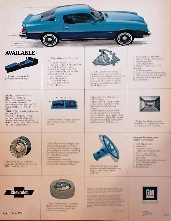 Chevrolet Documenti: Chevrolet Camaro 75 Prospekt – Usato da Stüsslingen venduto da Sandsalz 2