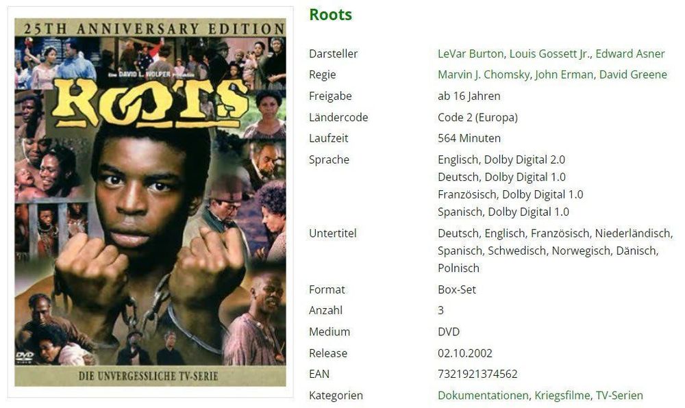 Roots (DVD) (Gebraucht) in Emmetten für CHF 5 – mit Lieferung auf ...