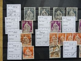 Kleinlot ab 1908. Diverse sitzende Helvetias