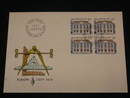 Werbemarken Europa FDC 1978 Nr. 608 4-Block