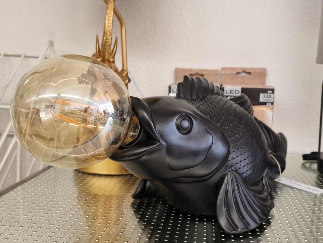 Lampade: Koi Fisch Lampe Schwarz – Nuovo e nell'imballaggio originale da Schaffhausen venduto da AtelierPudesco 1