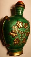 INTERESSANTER ANTIKER GRÜNER FLACON,-7,5 x 5 CM--
