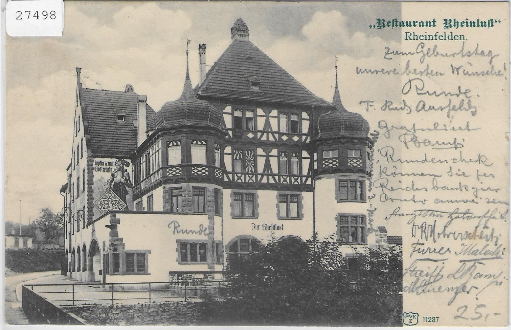 Cartoline postali: Rheinfelden - Restaurant Rheinlust – Usato da Ettingen venduto da Kartenplanet