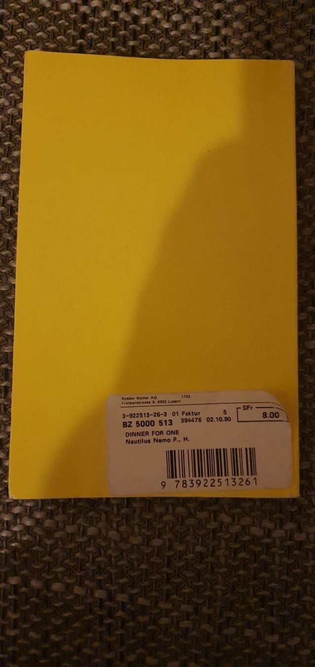 Bücher: Dinner for one – Gebraucht aus Langnau am Albis von jer_pm72 1