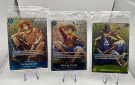 One Piece TCG Monkey.D.Luffy, Ace, Sabo Promo sealed cards