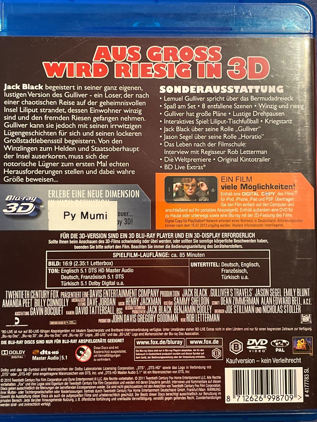 Tutti i DVDs: Gullivers Reisen  3D   (2010) – Nuovo (secondo la descrizione) da Waldenburg venduto da Gonzo8 1
