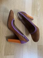 PRADA High Heels Suede Purple Orange Size 39.5 Used