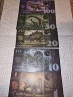 lot de 5 billets commémorarif dinosaure