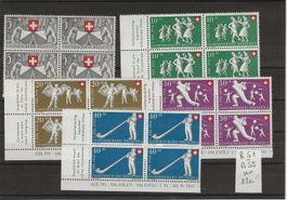 timbre Pro Patria 1951 B51 à  B55 bloc de 4 TOP** SBK 120.--