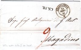 1850 FALTBRIEF VON CASSOLNOVO NACH MAGADINO - CA3