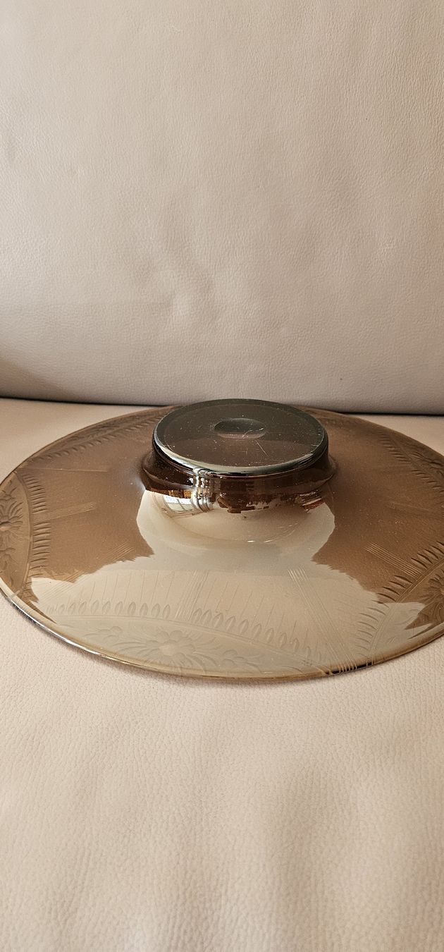 Set di piatti: TRÈS BELLE COUPE DE CENTRE TABLE CRISTAL MARRON CLAIR – Usato da Genève venduto da fin_9572 6