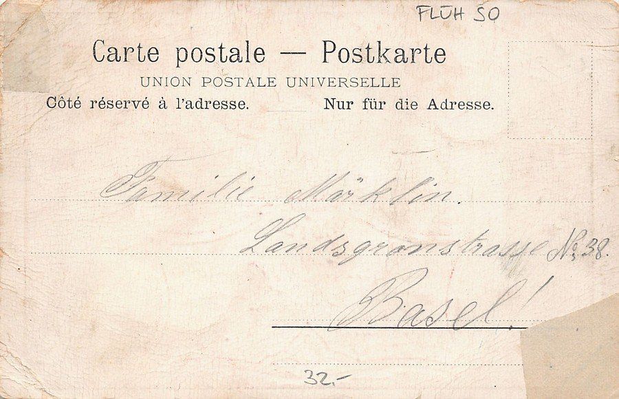 Ansichtskarten: Bad Flüh, Litho, um 1900 – Gebraucht aus Frauenfeld von POML 1