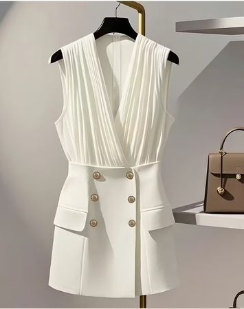 NEUES elegantes, uni weisses Kleid Gr. S - 226021