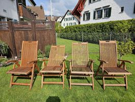4 Stk. Hochwertige Teak Gartenstühle/Holzstühle für den Somm