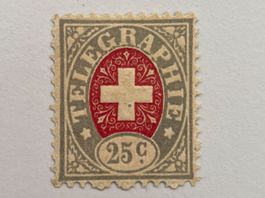 1868, Weisses Papier, Wappen karmin, ZNr. T1, ungebraucht